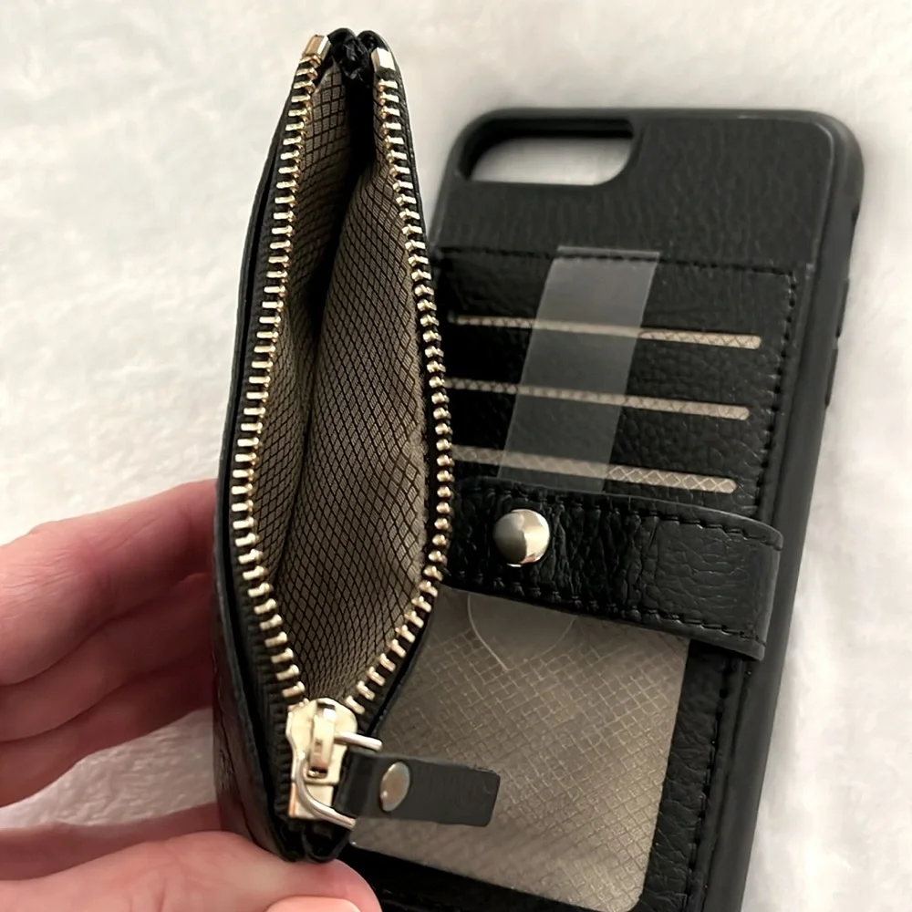 iPhone 7 Plus/8 Plus Crossbody and Wristlet PU Leather Case Wallet